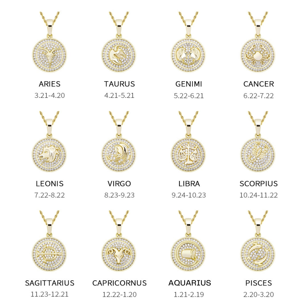 Diamond Zodiac Circle Pendant