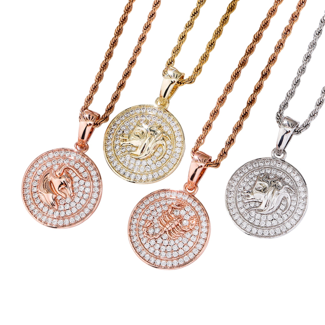 Diamond Zodiac Circle Pendant