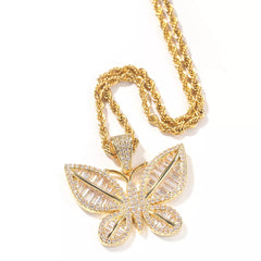 Kute Baguette Butterfly Necklace